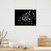 Zwart-wit gescheurde puzzelposter poster (Keuken)