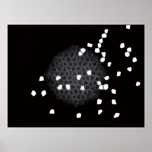 Zwart-wit gescheurde puzzelposter poster (Voorkant)