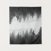 Zwart-wit gespiegeld bos wandkleed (Voorkant)