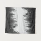 Zwart-wit gespiegeld bos wandkleed (Voorkant (horizontaal))