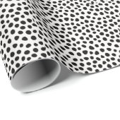 Zwart-wit gespikkeld patroon cadeaupapier (Rol Hoek)