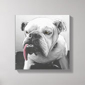 Zwart wit gestileerd bulgdehond portret canvas afdruk (Voorkant)