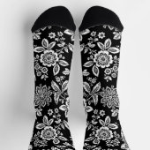 Zwart-wit gestileerde bloem sokken (Top)