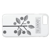 Zwart, wit gestileerde boom en moderne fruit Case-Mate iPhone case (Achterkant (Horizontaal))