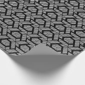 Zwart-wit gestippeld geometrisch patroon cadeaupapier (Hoek)