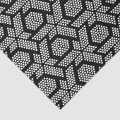 Zwart-wit gestippeld geometrisch patroon wikkelen tissuepapier (Detail)