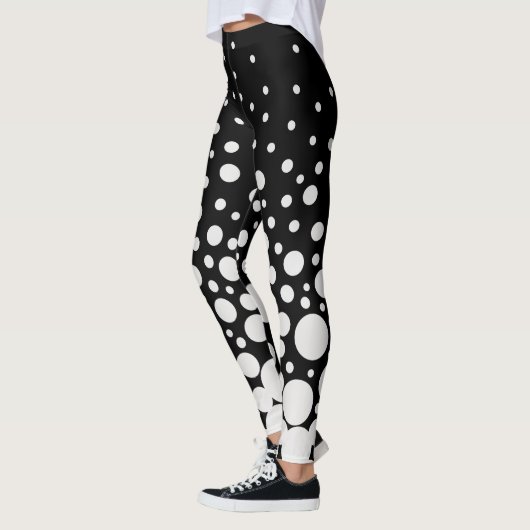 Zwart-wit gestippeld leggings (Links)