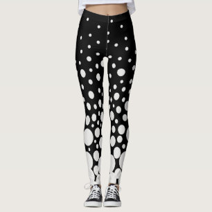 Zwart-wit gestippeld leggings