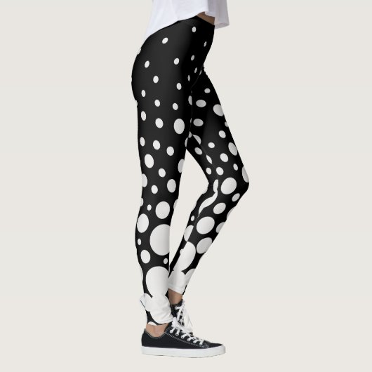 Zwart-wit gestippeld leggings (Rechts)
