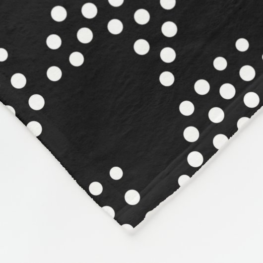 Zwart-wit gestippeld tandheuvelpatroon fleece deken (Hoek)