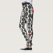 Zwart-wit gestippelde legging voor vrouwen (Links)