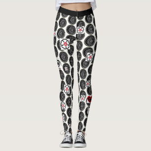 Zwart-wit gestippelde legging voor vrouwen