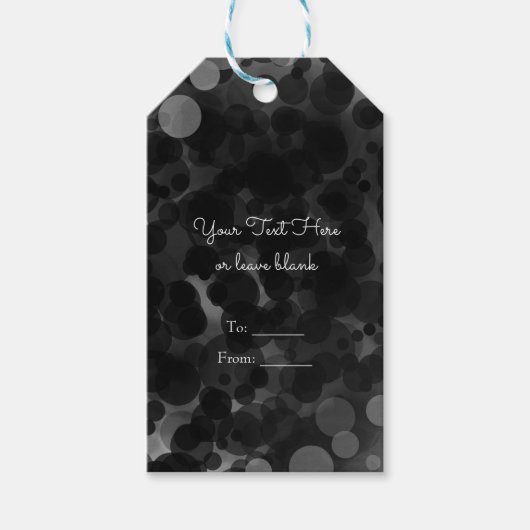 Zwart-wit gestippelde moderne chic feest cadeautje cadeaulabel (Voorkant)