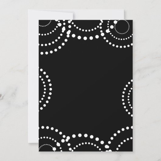 Zwart-wit gestippelde Party Uitnodigingen met Swir (Achterkant)