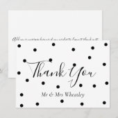 Zwart-wit gestippelde trouw-hartelijkdankjewel bedankkaart (Voorkant / Achterkant)