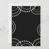 Zwart-wit gestippelde wervelende feestuitnodiginge kaart (Achterkant)
