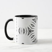 Zwart-wit gestippelde zon gepersonaliseerd Abstrac Mok (Links)