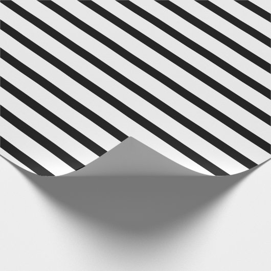 Zwart-wit gestreepd cadeaupapier (Hoek)