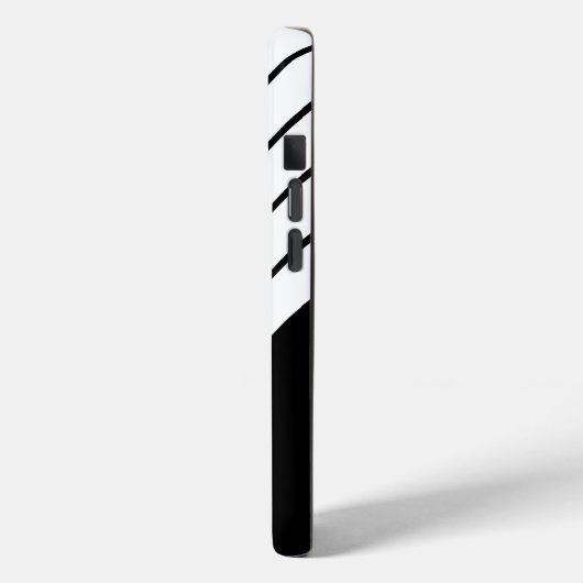 Zwart Wit Gestreept 70s 80s Retro Racing Stripes Case-Mate iPhone Case (Achterkant / Links)