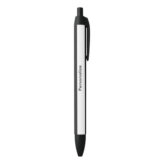 Zwart & Wit Gestreept Aangepast Persoonlijk Chic Blauwe Inkt Pen (Achterkant (Verticaal))