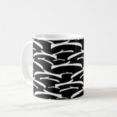 Zwart-wit gestreept abstract patroon koffiemok (Voorkant links)