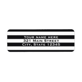 Zwart-wit gestreept adreslabel voor uitnodigingen etiket
