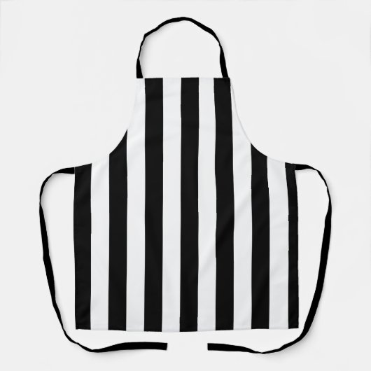Zwart-wit gestreept Apron Schort (Voorkant)