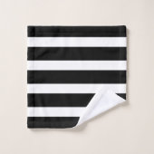 Zwart-wit gestreept bad handdoek (Wasdoekje)