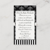 Zwart-wit gestreept barok informatiekaartje (Achterkant)