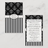 Zwart-wit gestreept barok informatiekaartje (Voorkant / Achterkant)