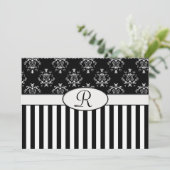 Zwart-wit gestreept barok kaart (Staand voorkant)