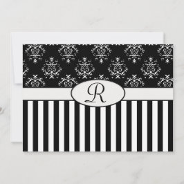 Zwart-wit gestreept barok kaart