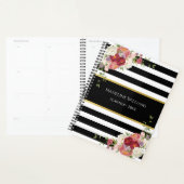 Zwart Wit Gestreept Bloemgoud | Planner 2025 (Display)