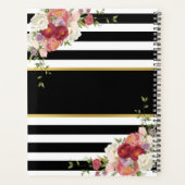 Zwart Wit Gestreept Bloemgoud | Planner 2025 (Achterkant)