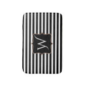 Zwart-wit gestreept breedband badmat (Voorkant Verticaal)