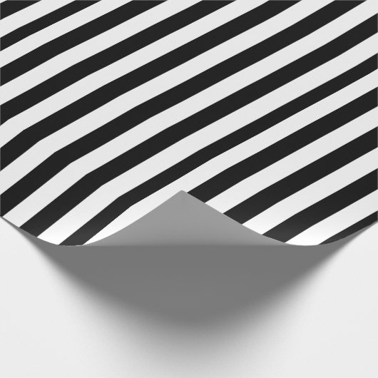 Zwart-wit, gestreept cadeaupapier (Hoek)