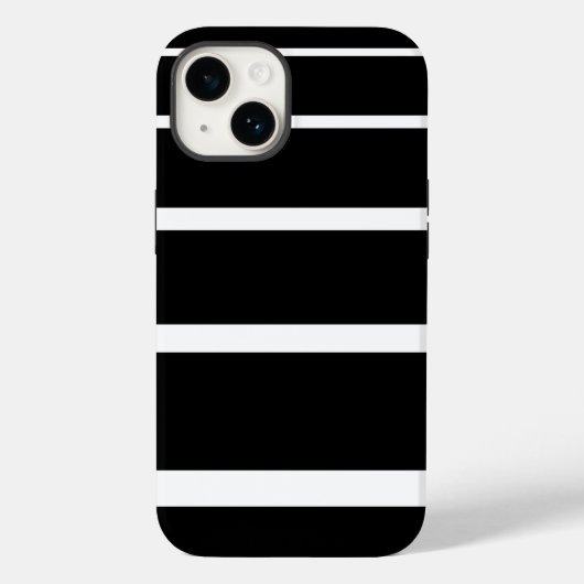 Zwart-wit gestreept Case-Mate iPhone hoesje (Achterkant)