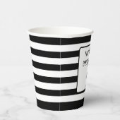Zwart-wit Gestreept "Deze Drink behoort toe" Papieren Bekers (Rechts)