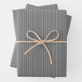 Zwart-wit gestreept eenvoudig Kerstvakantie Inpakpapier Vel