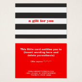 Zwart-wit Gestreept Eenvoudige Holiday Gift Kaart (Voorkant /achterkant)