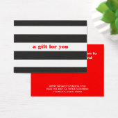 Zwart-wit Gestreept Eenvoudige Holiday Gift Kaart (Bureau)