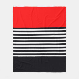 Zwart-wit gestreept fleece deken