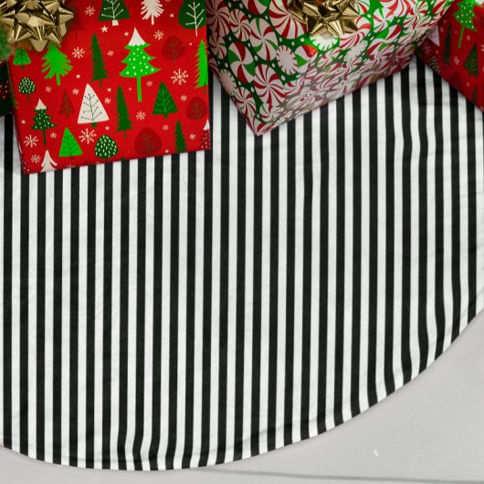 Zwart-wit gestreept fleece kerstboom rok