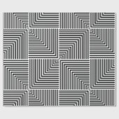 Zwart-wit gestreept geometrisch patroon cadeaupapier (Vlak)