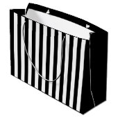 Zwart-wit gestreept groot cadeauzakje (Achterkant Gekanteld)