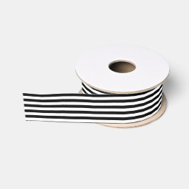 Zwart-wit gestreept grosgrain lint