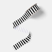 Zwart-wit gestreept grosgrain lint (Achterkant)