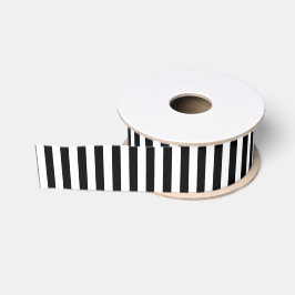 Zwart-wit gestreept grosgrain lint