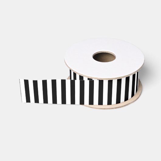 Zwart-wit gestreept grosgrain lint (Spoel)