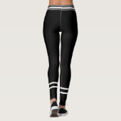 Zwart Wit Gestreept Huisdierkat Moeder Op Maat Gem Leggings (Achterkant)
